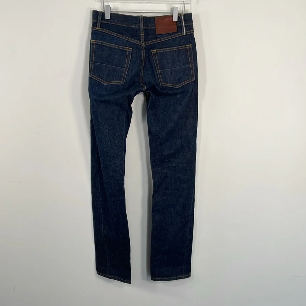 Gustin Mens Slim Fit Raw Denim Indigo Jeans Size 29 Made in USA Button Fly